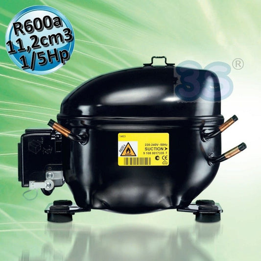 Gas compressor R600a LBP 1/5 Hp 11.20 cm3 Secop ACC Cubigel Elecrotolux HMK12AA