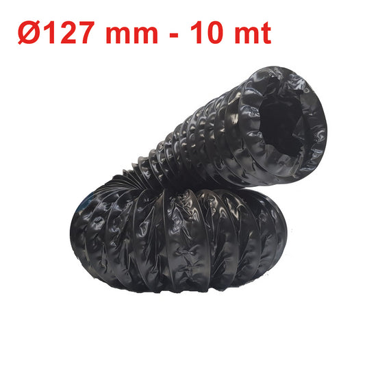 Tear-proof duct with steel spiral with a layer of polyethylene - Ø127mm 10m roll
