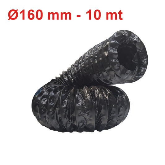Tear-proof duct made of a harmonic steel spiral embedded in a layer of polyethylene - Ø 160 mm 10 m roll