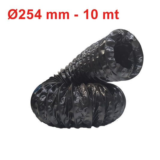 Tear-proof duct made of a harmonic steel spiral embedded in a layer of polyethylene - Ø 254 mm 10 m roll