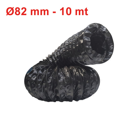 Tear-proof duct made of a harmonic steel spiral embedded in a layer of polyethylene - Ø 82 mm 10 m roll