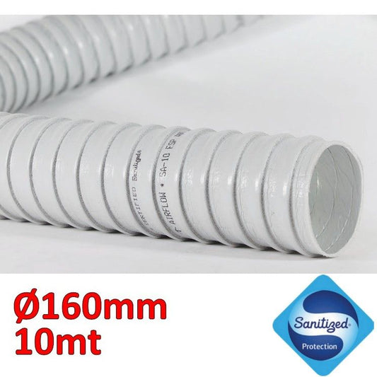 Condotto tubo flessibile MASTERSAN Ø 160 mm rotolo 10 mt - antibatterico e anti schiacciamento