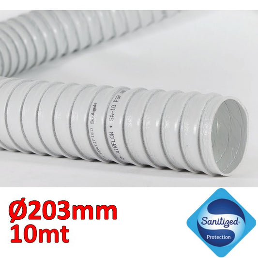 Condotto tubo flessibile MASTERSAN Ø 203 mm rotolo 10 mt - antibatterico e anti schiacciamento