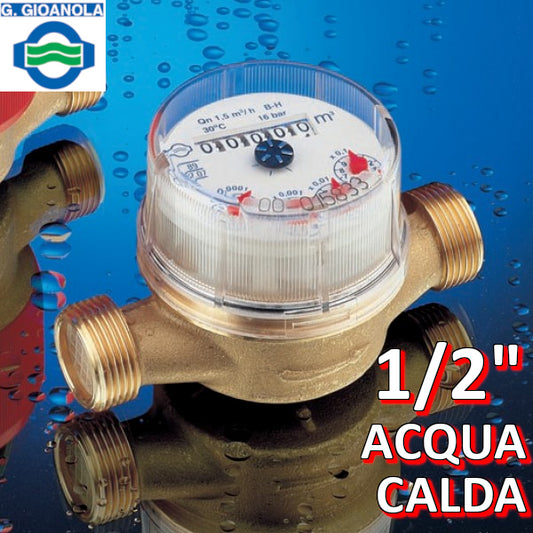 Contatore acqua calda 1/2'' quadrante asciutto - omologato CEE