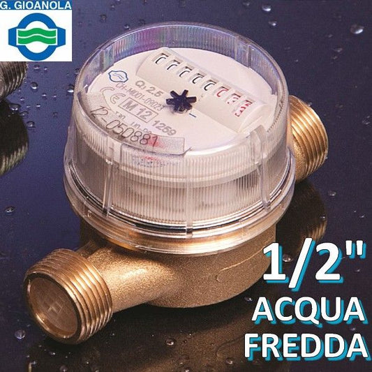 Contatore acqua fredda 1/2'' quadrante asciutto - omologato CEE
