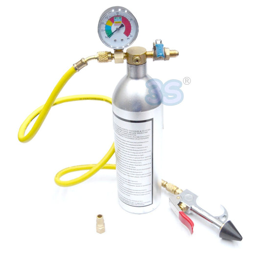 Pressurized aluminum container with gun for cleaning systems with detergent