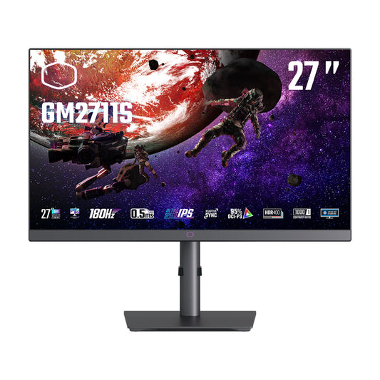 COOLER MASTER MONITOR GAMING 27 LED IPS 16:9 QHD 0.5 MS 180HZ, PIVOT, DP/HDMI, MULTIMEDIA, GM2711S