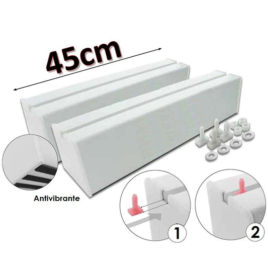 Coppia di basi da 45 cm con tappi cap in pvc biestruso per unità esterna climatizzatore