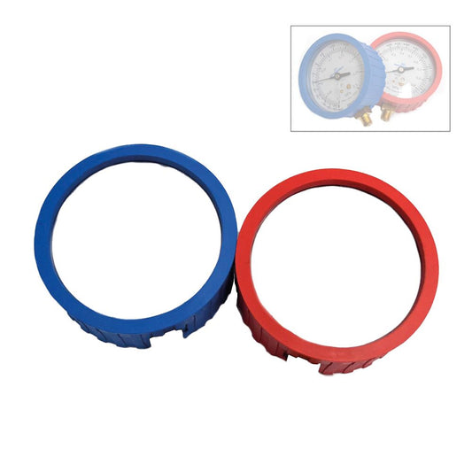 Pair of rubber caps for Ø 80 mm pressure gauges - red and blue