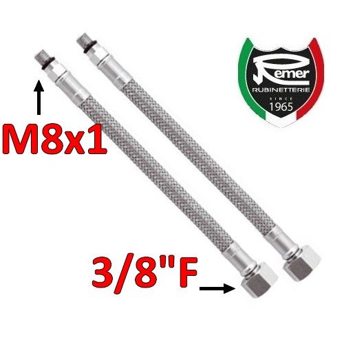 Pair of FLEXITALY 45cm hoses - M8x1 x 3/8