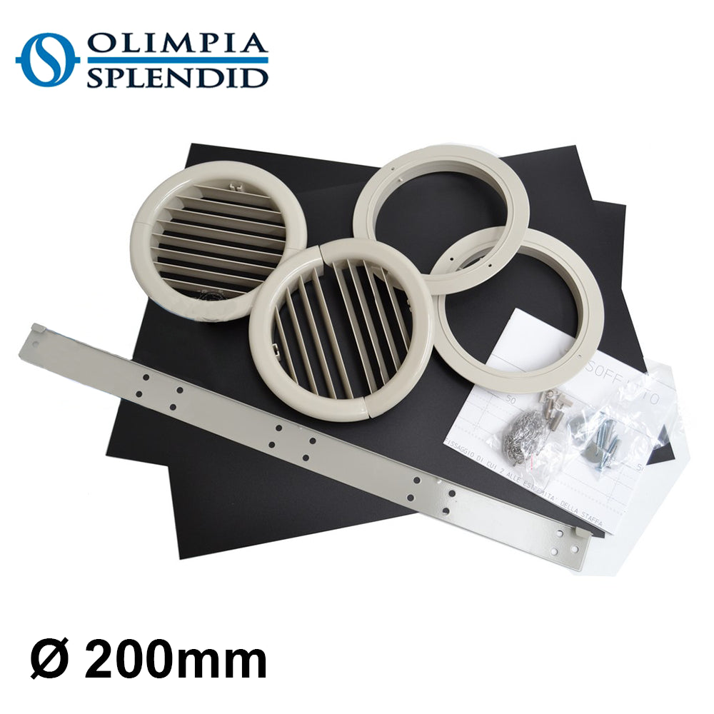 Pair of Ø 200 mm folding grilles - Olimpia Splendid UNICO installation kit