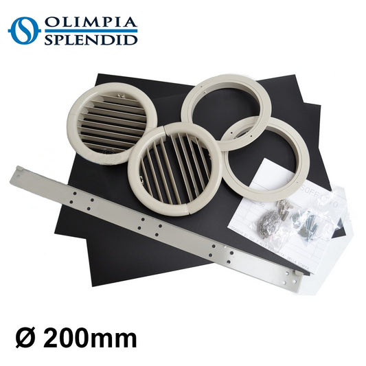 Pair of Ø 200 mm folding grilles - Olimpia Splendid UNICO installation kit