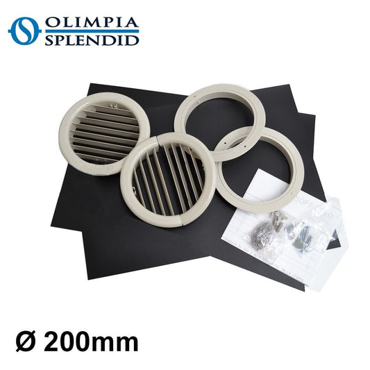 Pair of Ø 200 mm folding grills - Olimpia Splendid UNICO preparation kit
