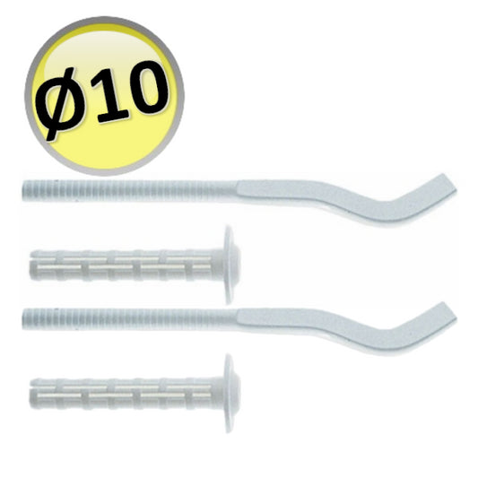 PAIR OF WHITE SHELVES WITH ALUMINUM RADIATOR PLUG - D.70 L.170 / HOLE Ø 10 mm