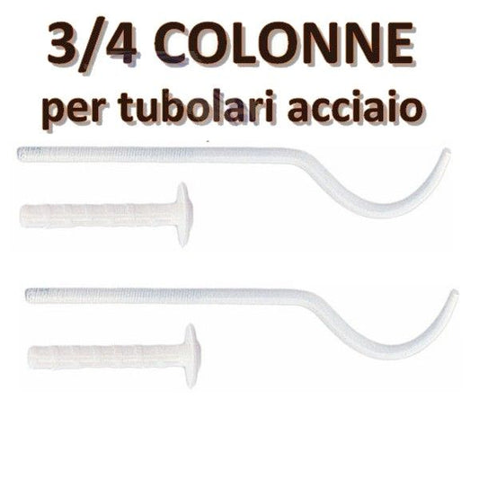Pair of white dowel brackets for 3 or 4 column tubular radiators - D.60 L.220 mm