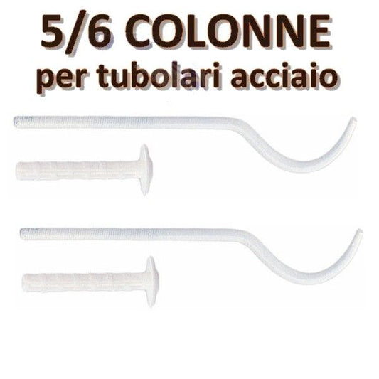 Pair of white dowel brackets for 5 or 6 column tubular radiators - D.60 L.270 mm