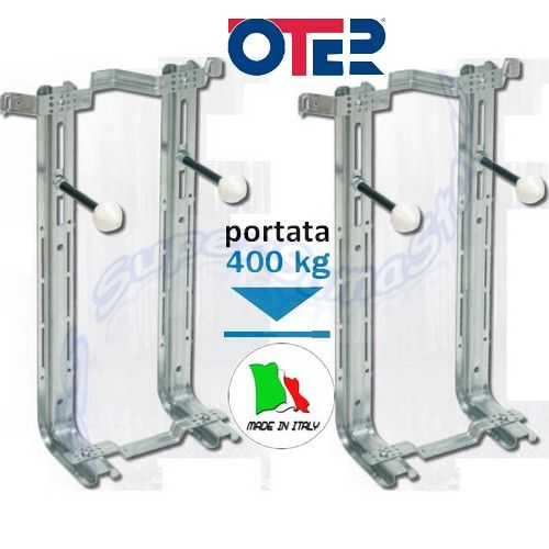 Pair of universal brackets for wall-hung toilets and bidets - Oter Base model