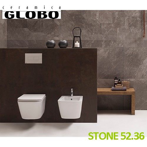 STONE 52.36 wall-hung sanitary ware - Ceramica Globo - toilet, bidet, and seat