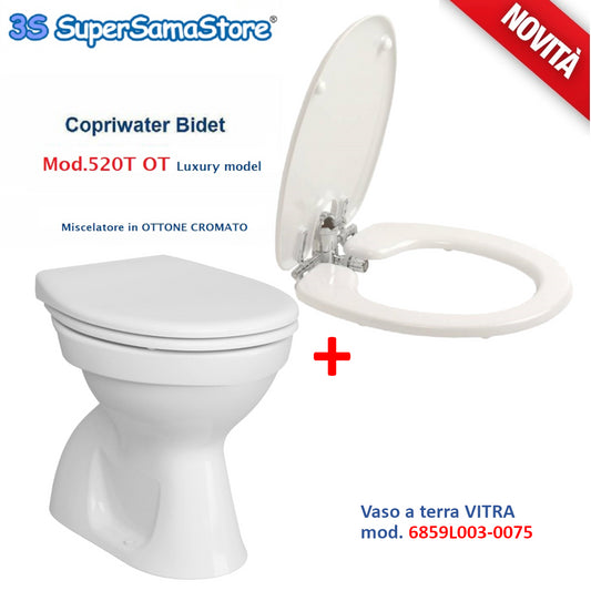 Bidet Toilet Seat 520 with Mixer + Floor-standing WC Normus VITRA