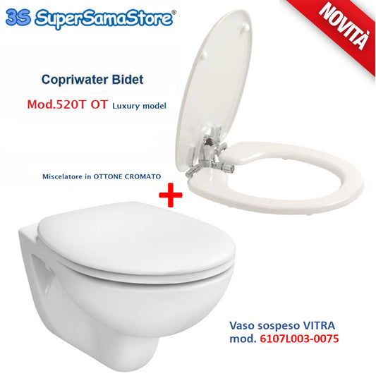 Bidet toilet seat 520 with mixer + Normus VITRA wall-hung toilet