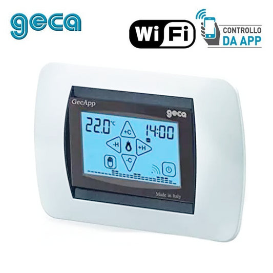 White built-in chronothermostat WI-FI ADSL touch screen GREEN GecApp Crono