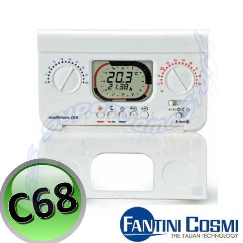 Cronotermostato giornaliero Fantini Cosmi C68 con manopole a batteria