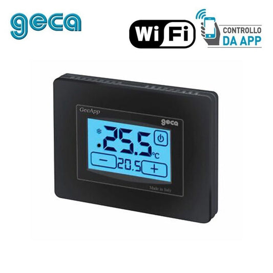 Anthracite weekly chronothermostat with Wi-Fi and ADSL touch screen, 230V - GecApp Crono