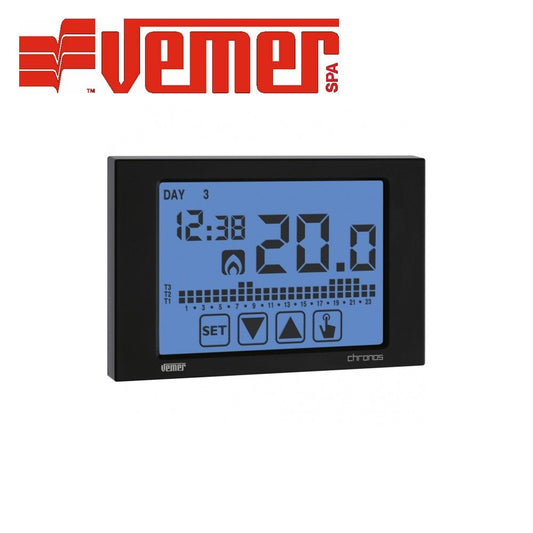 Cronotermostato touch screen con programmazione settimanale da parete a batteria - Chronos nero