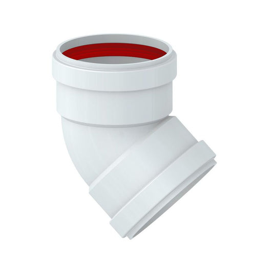 Curva F-F 45° in alluminio estruso bianco Ø 80mm fumi caldaia