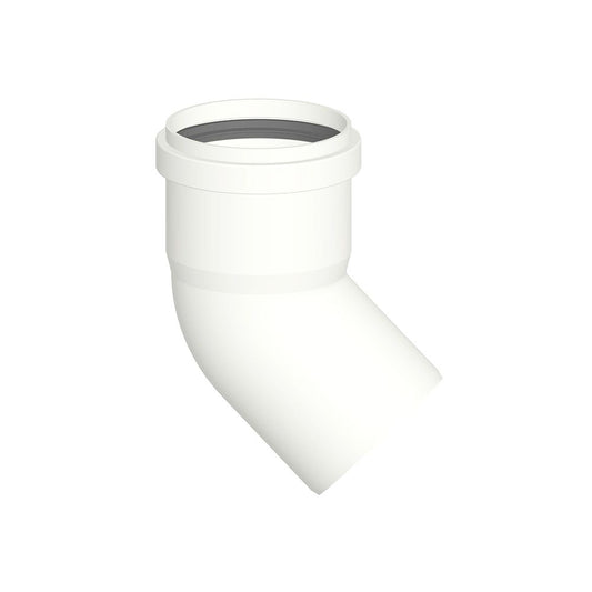 MF 45° bend in white PPH Ø 80mm condensing boiler flue gases