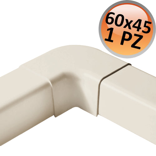 Curva piana per canalina 60x45mm - 1 PZ