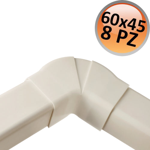 Curva piana regolabile per canalina 60x45mm - 8 PZ