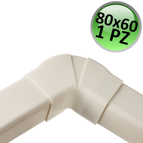 Curva piana regolabile per canalina 80x60mm - 1 PZ