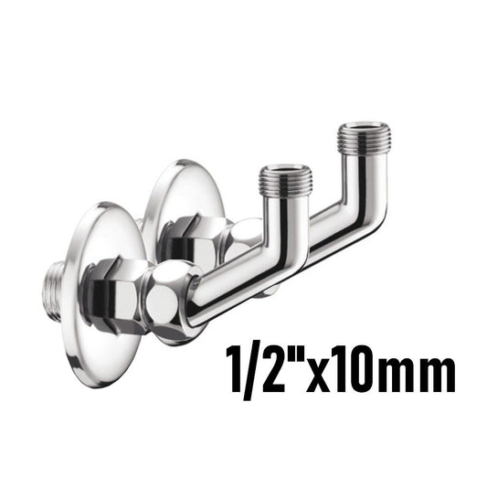Under-sink elbows with 1/2'' sliding rosette for wall mounting x 10 mm - PAIR