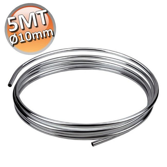 5 m roll of annealed chrome-plated copper pipe Ø 10 mm