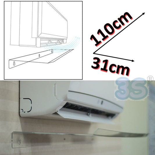 Transparent air deflector for split air conditioner 110x31x5 (cm)