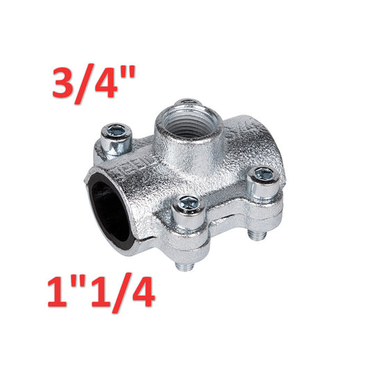 DERIVAZIONE CON FILETTATURA FEMMINA 3/4'' PER TUBI IN ACCIAIO 1/1/4''