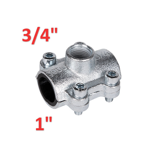 DERIVAZIONE CON FILETTATURA FEMMINA 3/4'' PER TUBI IN ACCIAIO 1''