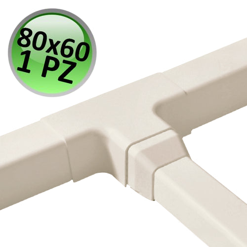 Deviazione a TEE per canalina 80x60mm - 1 PZ