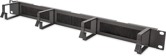 DIGITUS LISTELLO GUIDACAVI FORATO CON SPAZZOLA DI PROTEZIONE PER ARMADI 19" (1 UNITA) NERO CON 4 GA