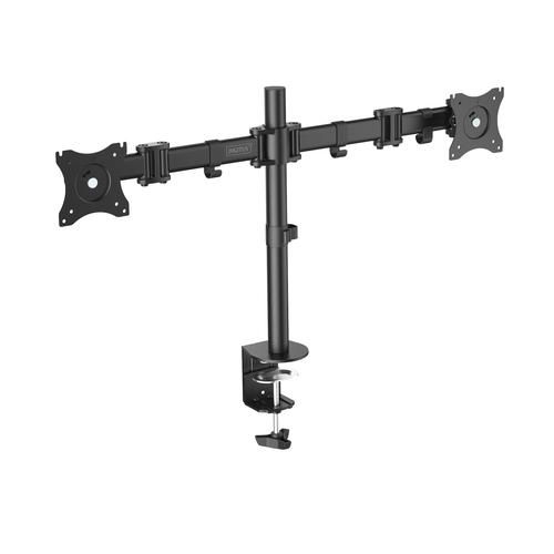 DIGITUS TABLE STAND FOR TWO SCREENS UP TO 27 LED/LCD WITH CLAMP
