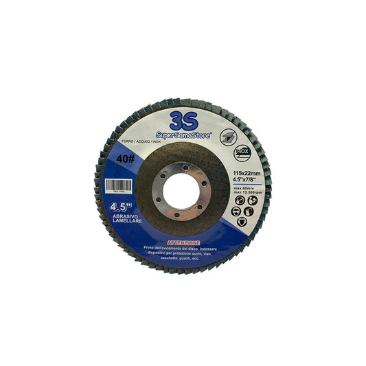 Disco abrasivo lamellare - mola acciaio inossidabile, acciaio al carbonio, ghisa Ø 115 x 22,23 (mm) per flessibile