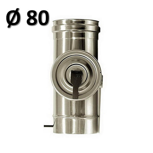 Flue inspection element Ø 80 single-wall pipe 316 stainless steel