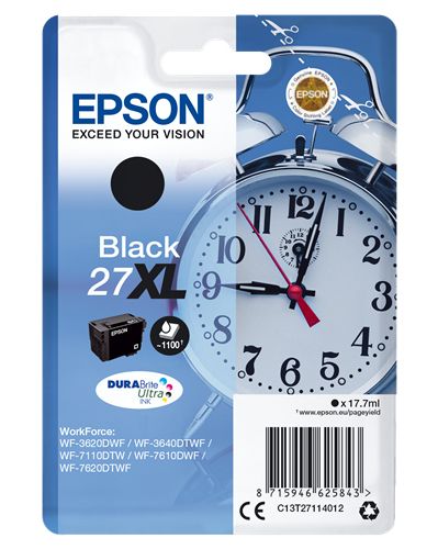 EPSON 27XL BLACK INK CARTRIDGE CLOCK SERIES FOR WF-7620