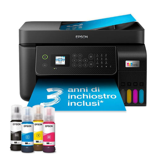 Epson EcoTank ET-4800 4-in-1 A4 inkjet multifunction printer, high-capacity refillable tanks, 4 bottles included equal to
