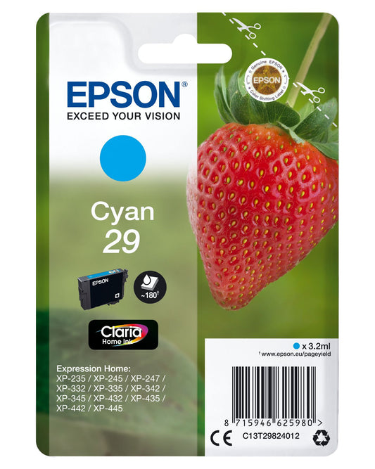 Epson Strawberry Cartridge Cyan Claria Home Ink 29