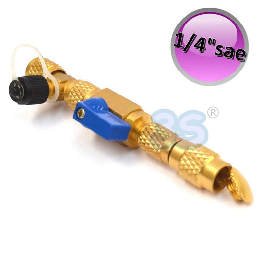 Extractor with tap and service socket for 1/4'' SAE needle valve