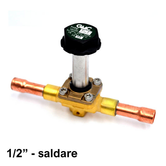 EV104S - Elettrovalvola valvola solenoide GMC attacchi a saldare 1/2'' x 1/2'' sae