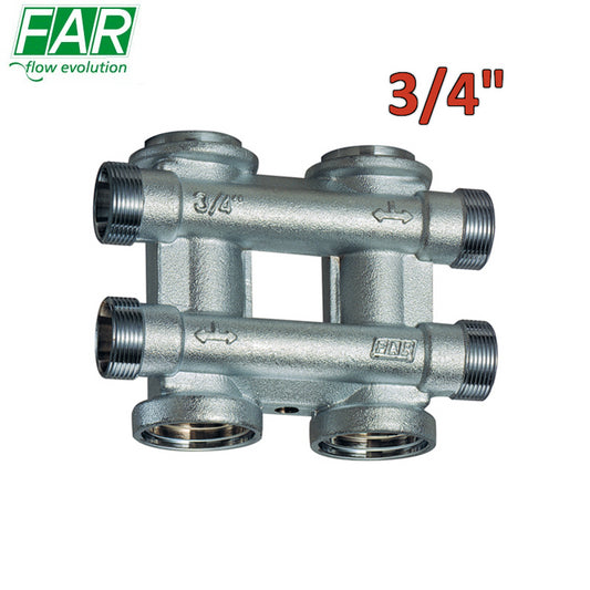 FAR 3750 - Collettore complanare 2+2 componibile 3/4'' - uscite 24x19