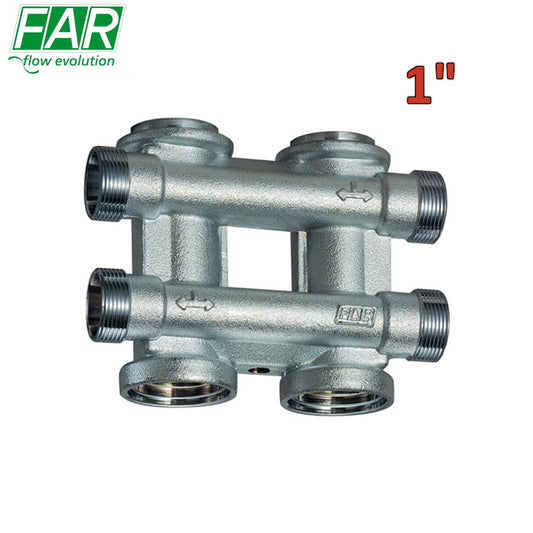 FAR 3750 - Collettore complanare 2+2 componibile 1'' - uscite 24x19